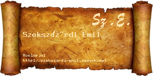 Szekszárdi Emil névjegykártya