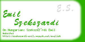 emil szekszardi business card